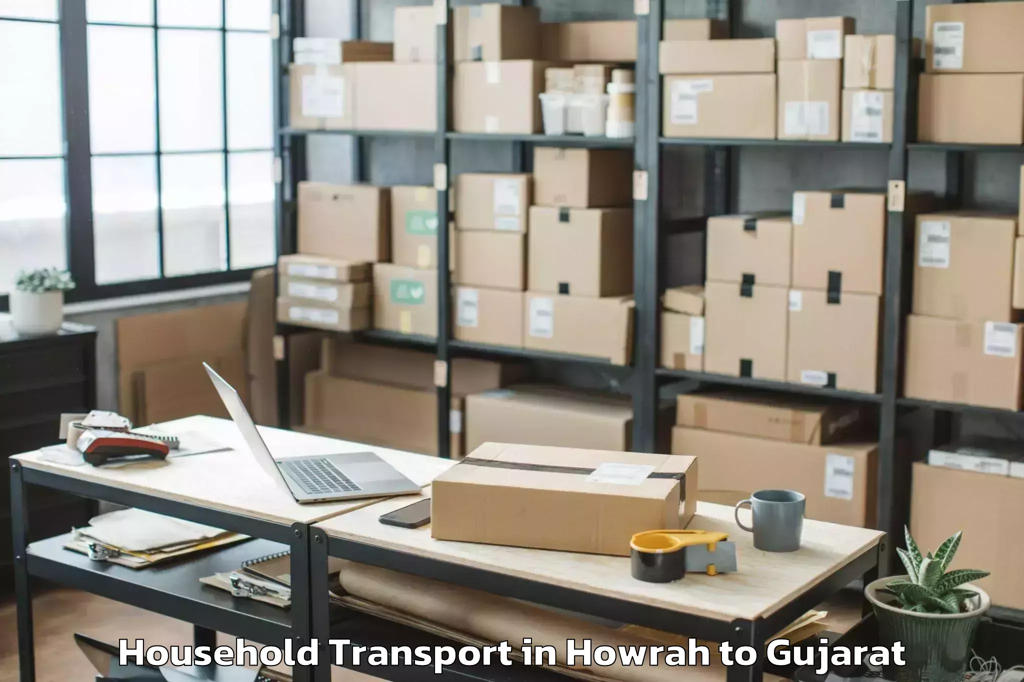 Top Howrah to Umargam Household Transport Available